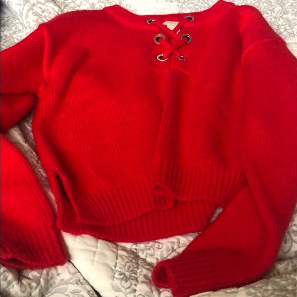 Red forever 21 girls sweater